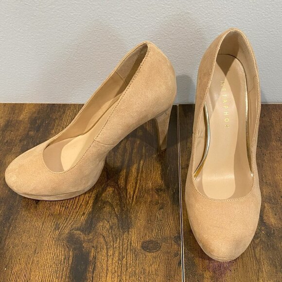 Metaphor Tan 3" Stiletto Style Heels - Size 7M - Picture 1 of 11